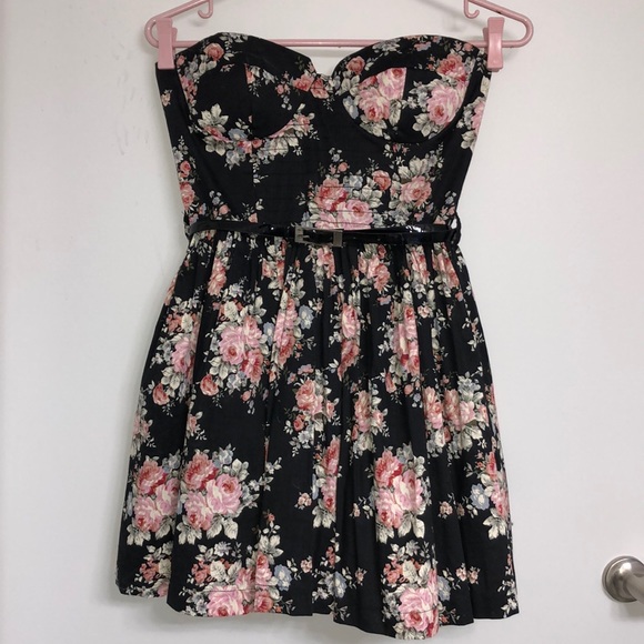Strapless Floral Dress - like new (only worn once) - Picture 1 of 12